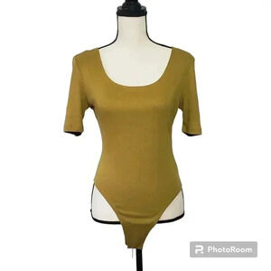 NWT Boutique Scoop Neck Mustard Yellow Bodysuit